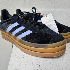 Adidas Gazelle Bold J Black Velvet New Platform Sneaker